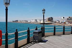 Trip für einen halben Tag nach Worthing Worthing England Pier Meer Küste Sprachreise Ausflug