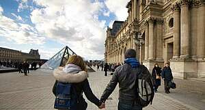 Frankreich Paris Paar Mann Frau Ausflug Sprachreise Französisch