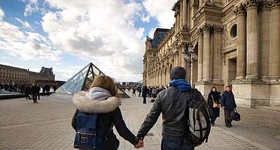 Frankreich Paris Paar Mann Frau Ausflug Sprachreise Französisch