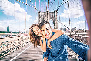 Selfie auf der Brooklyn Bridge