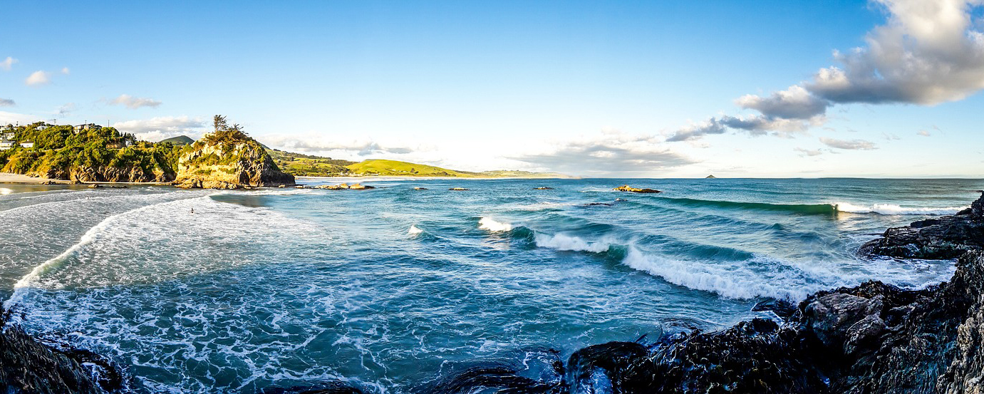 Meer Bucht blauer Himmel Neuseeland