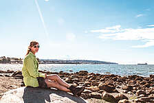 Girl on the beach in North Vancouver 