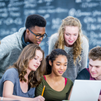 high school students studying together